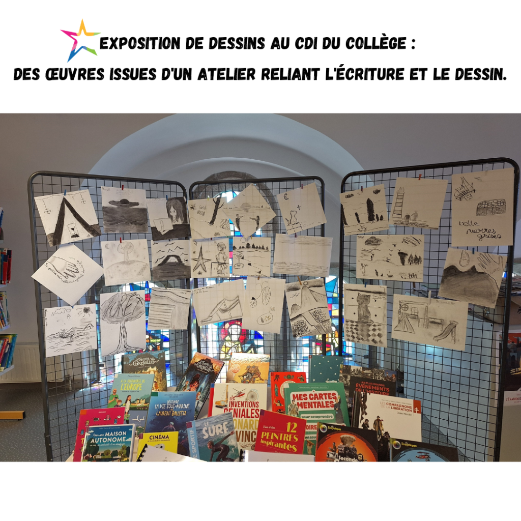 Exposition dessins au CDI du collège