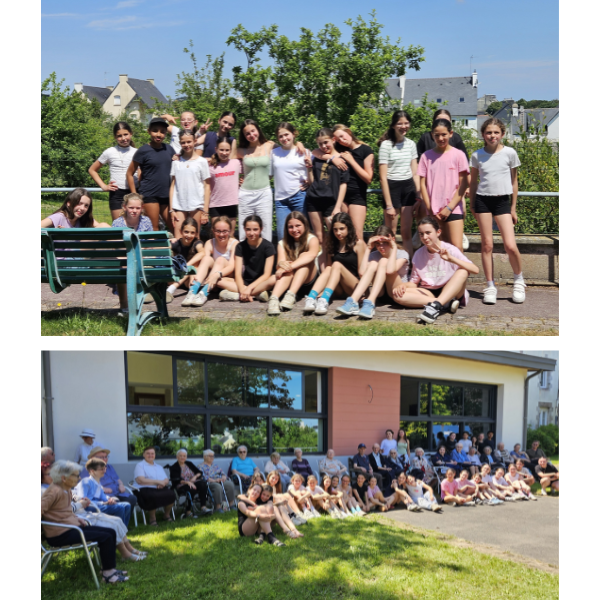 Groupes à projets de l'AS danse à la maison de retraite de Kernisy